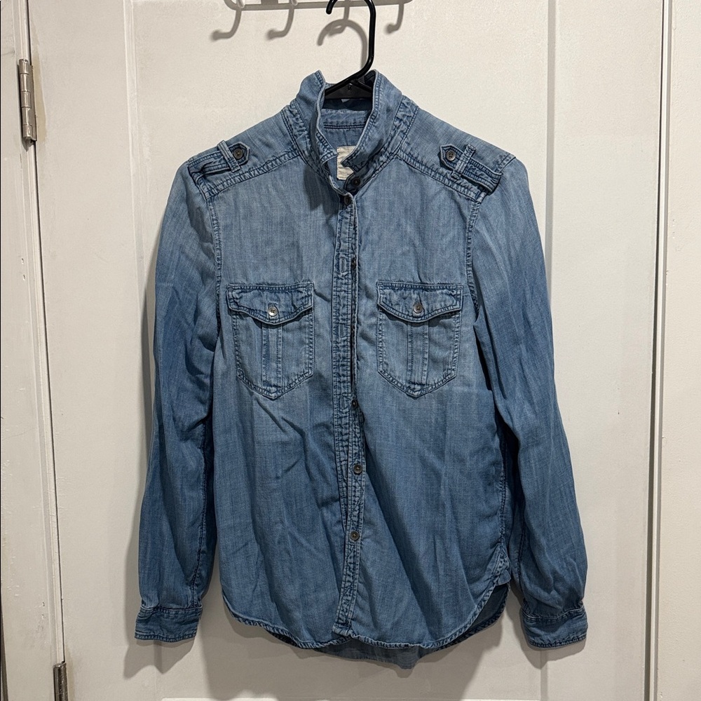 American Eagle Outfitters Light Blue Denim Shirt